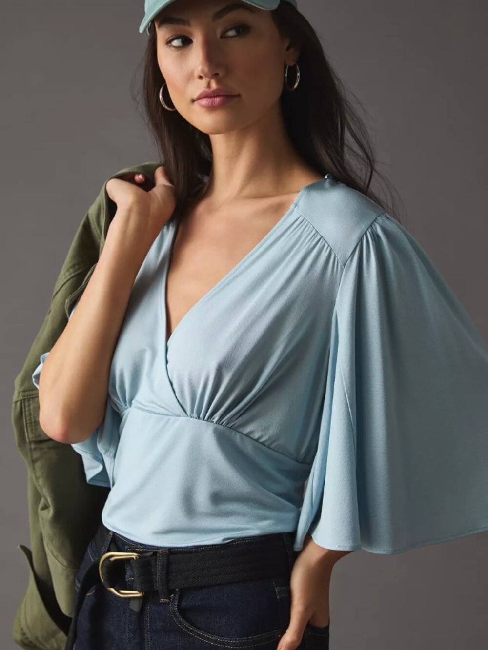 NWT By Anthropologie Draped V-Neck Top Small